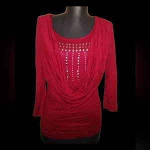 cute red studded top